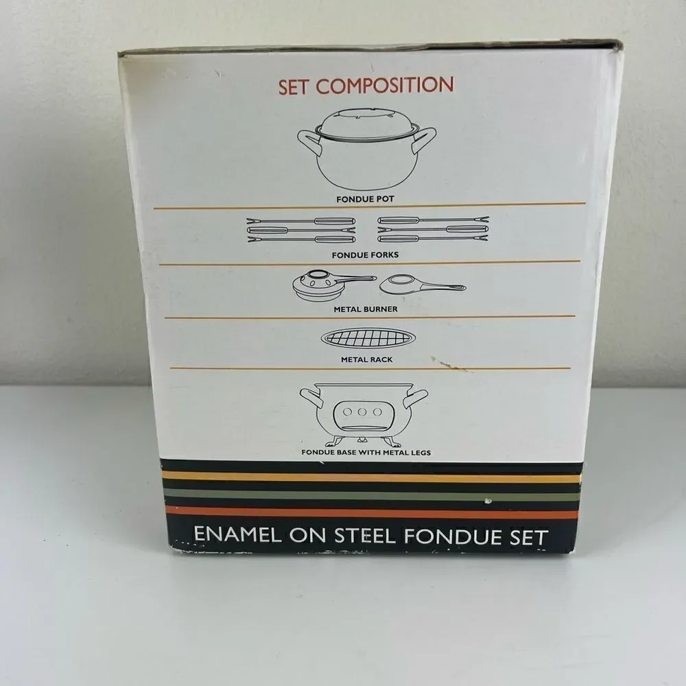 Carnival TABLETOPS UNLIMITED ENAMEL ON STEEL FONDUE SET